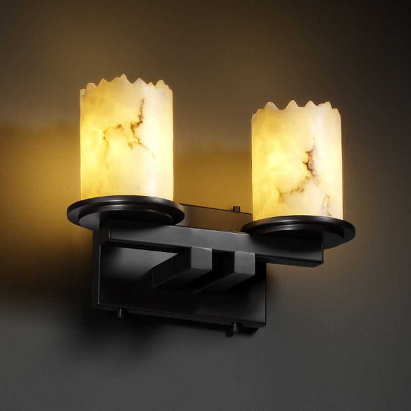 LumenAria Two Light Bath Bar in Matte Black Justice Designs