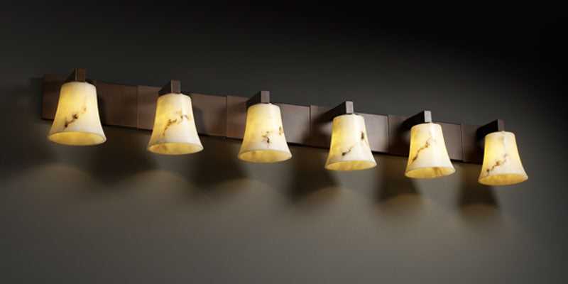 LumenAria Six Light Bath Bar in Dark Bronze Justice Designs