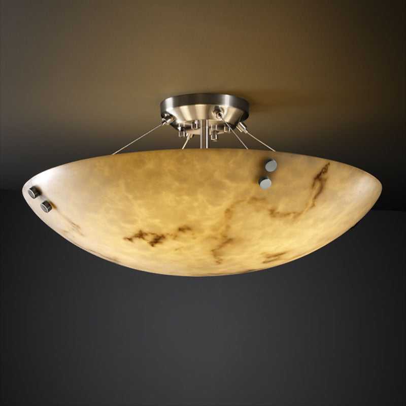 LumenAria Six Light Semi-Flush Mount in Brushed Nickel Justice Designs