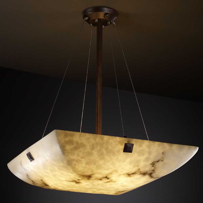LumenAria Six Light Pendant in Dark Bronze Justice Designs