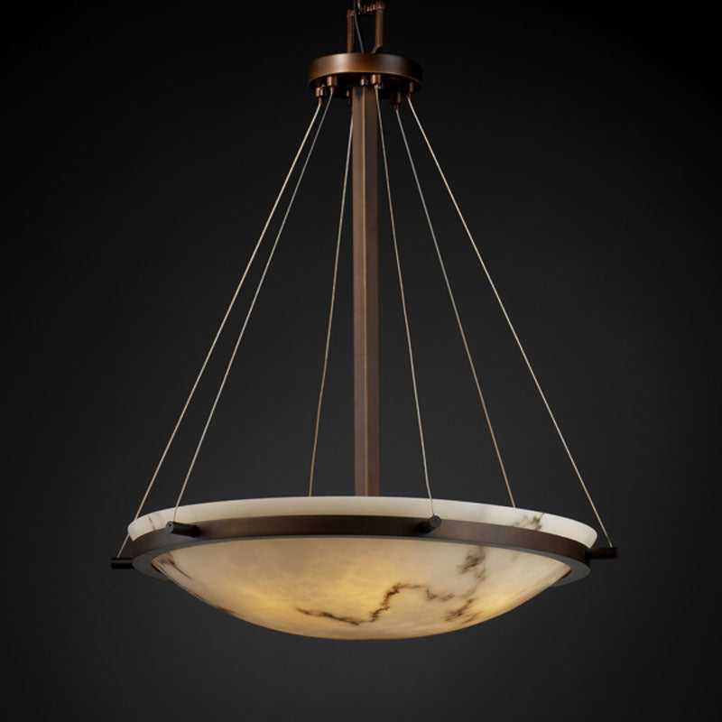 LumenAria Six Light Pendant in Dark Bronze Justice Designs
