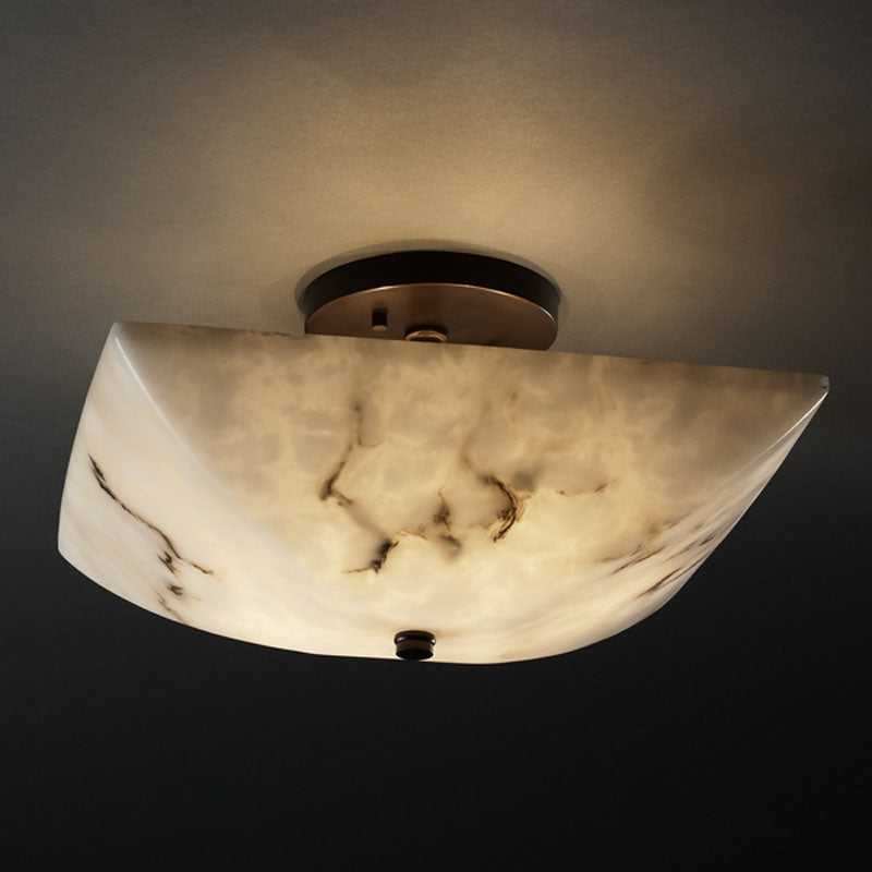 LumenAria Two Light Semi-Flush Mount in Dark Bronze Justice Designs