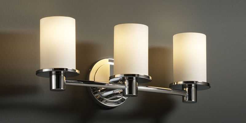 Fusion Three Light Bath Bar in Polished Chrome Justice Designs