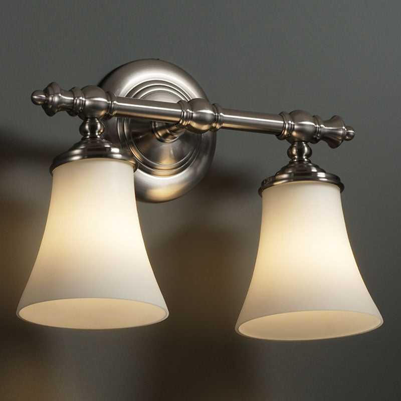 Fusion Two Light Bath Bar in Brushed Nickel Justice Designs