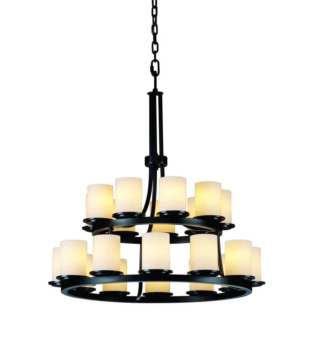 Fusion 21 Light Chandelier in Matte Black Justice Designs