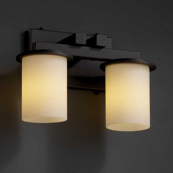 Fusion Two Light Bath Bar in Dark Bronze Justice Designs