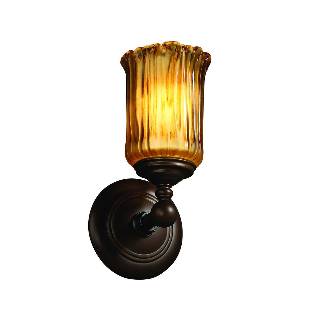 Veneto Luce One Light Wall Sconce in Dark Bronze Justice Designs