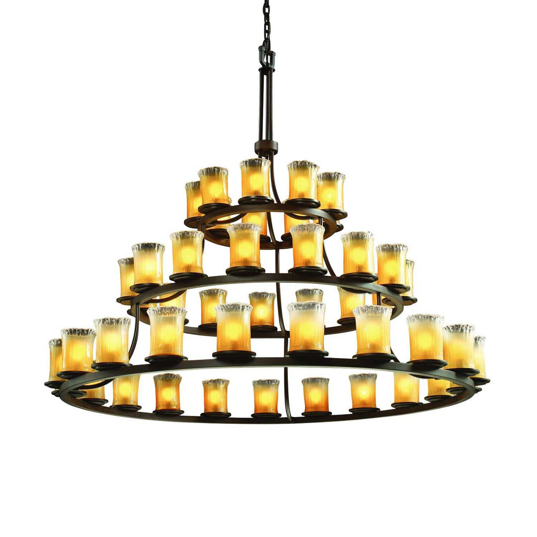 Veneto Luce 45 Light Chandelier in Dark Bronze Justice Designs
