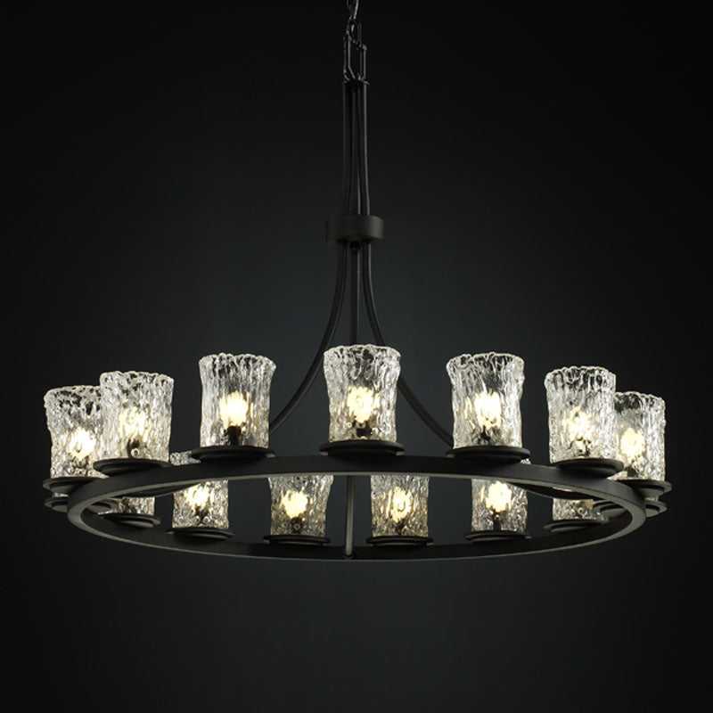 Veneto Luce 15 Light Chandelier in Matte Black Justice Designs