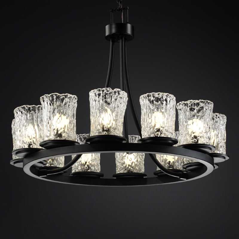 Veneto Luce 12 Light Chandelier in Matte Black Justice Designs