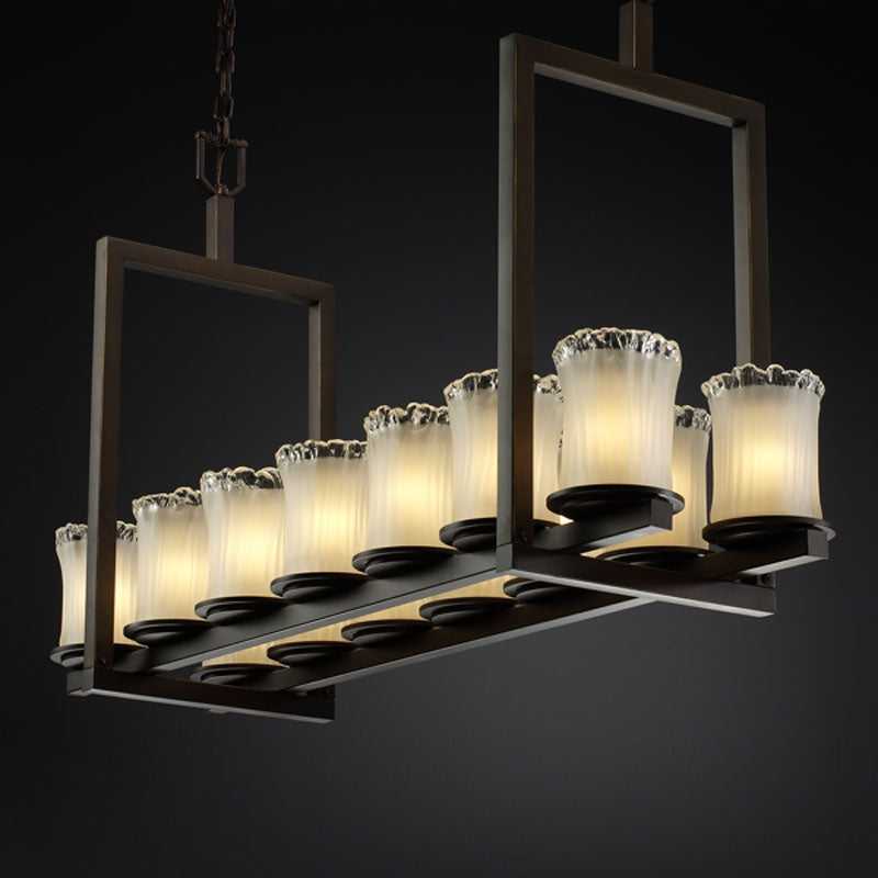 Veneto Luce 14 Light Chandelier in Dark Bronze Justice Designs
