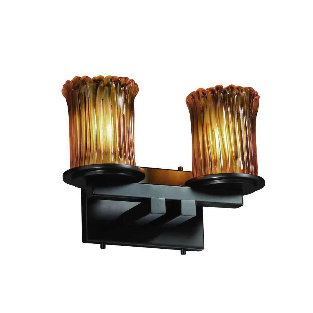 Veneto Luce Two Light Bath Bar in Matte Black Justice Designs