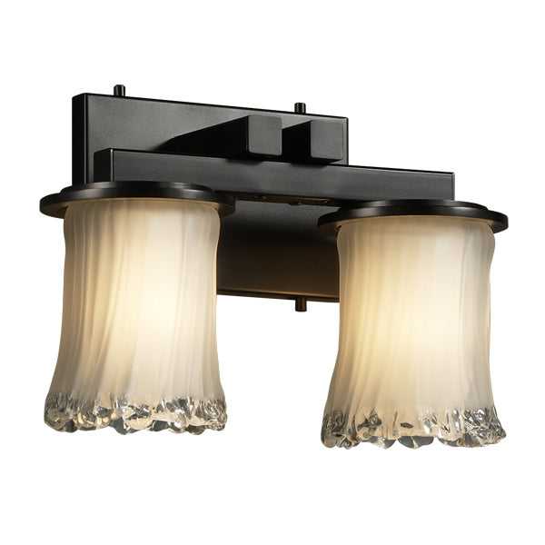 Veneto Luce Two Light Bath Bar in Matte Black Justice Designs