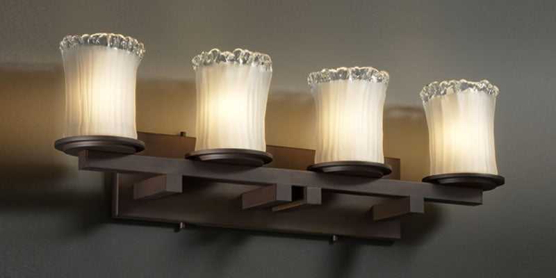 Veneto Luce Four Light Bath Bar in Dark Bronze Justice Designs