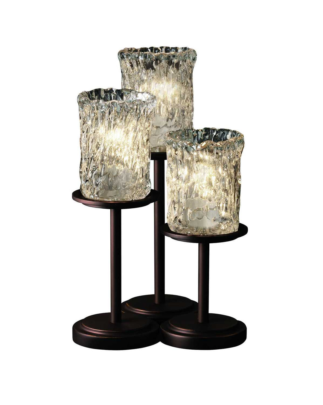Veneto Luce Three Light Table Lamp in Dark Bronze Justice Designs