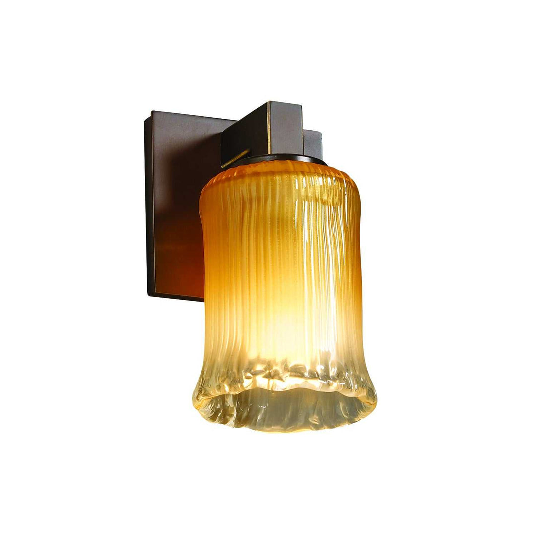 Veneto Luce One Light Wall Sconce in Dark Bronze Justice Designs