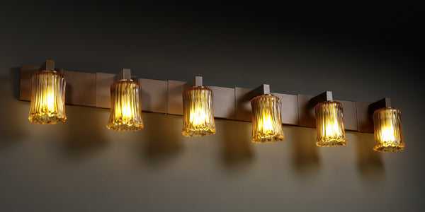 Veneto Luce Six Light Bath Bar in Dark Bronze Justice Designs