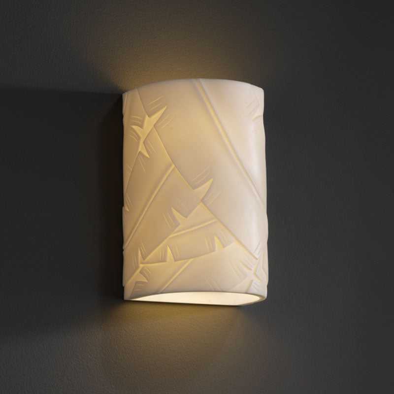 Porcelina One Light Outdoor Wall Sconce in Faux Porcelain Resin Justice Designs