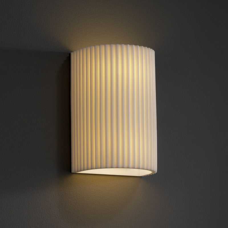 Porcelina One Light Outdoor Wall Sconce in Faux Porcelain Resin Justice Designs