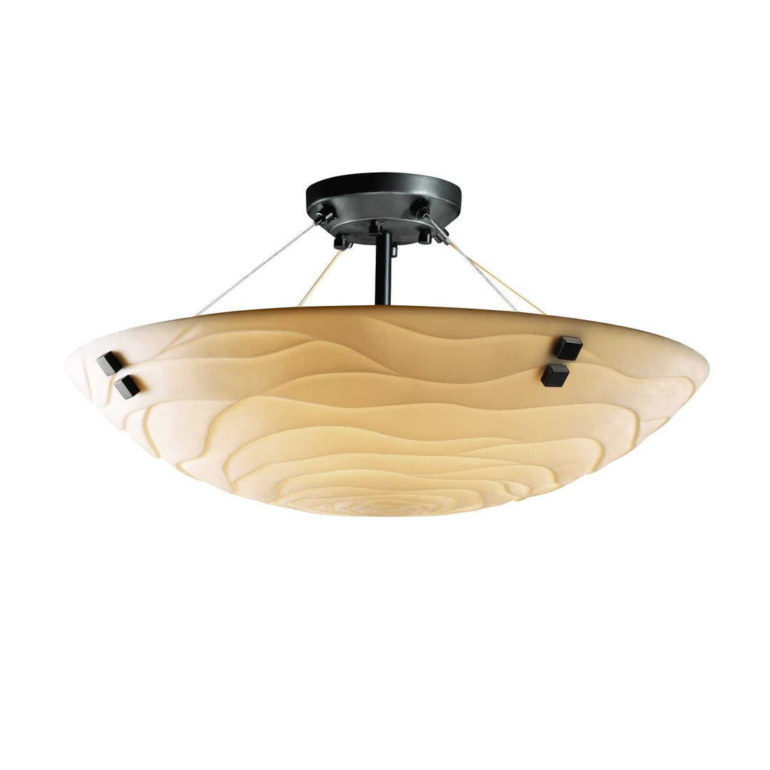 Porcelina Six Light Semi-Flush Mount in Matte Black Justice Designs