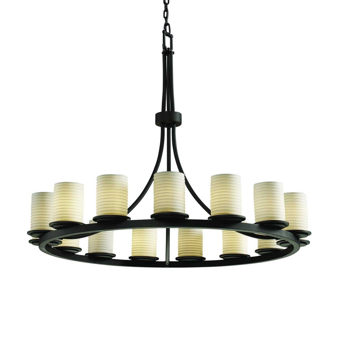 Limoges 15 Light Chandelier in Matte Black Justice Designs