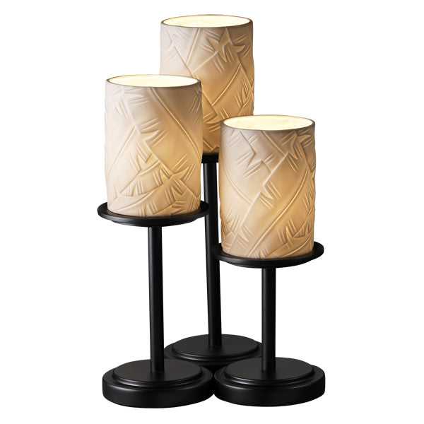 Limoges Three Light Table Lamp in Matte Black Justice Designs