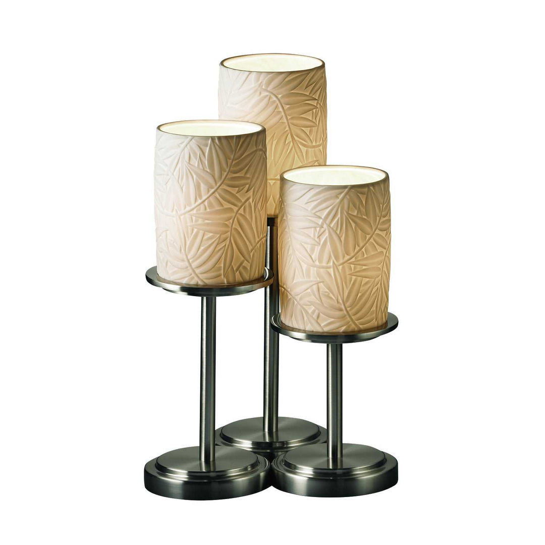 Limoges Three Light Table Lamp in Brushed Nickel Justice Designs