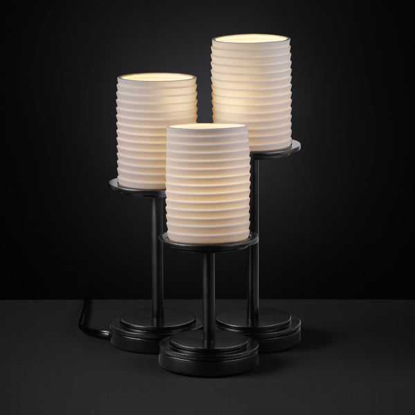 Limoges Three Light Table Lamp in Matte Black Justice Designs