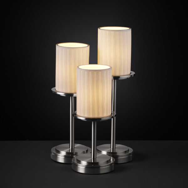 Limoges Three Light Table Lamp in Brushed Nickel Justice Designs