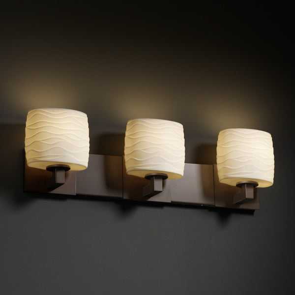 Limoges Three Light Bath Bar in Dark Bronze Justice Designs