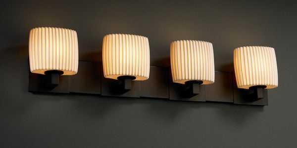 Limoges Four Light Bath Bar in Dark Bronze Justice Designs