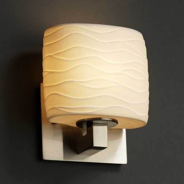 Limoges One Light Wall Sconce in Brushed Nickel Justice Designs