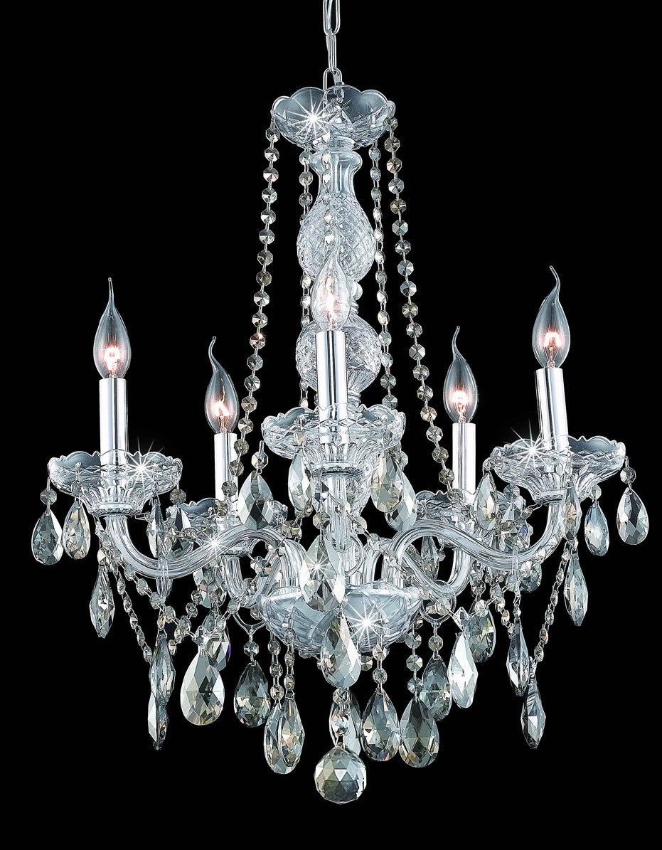 Verona Five Light Chandelier in Chrome - available from The Lighting Shoppe, trusted by Canadian homeowners