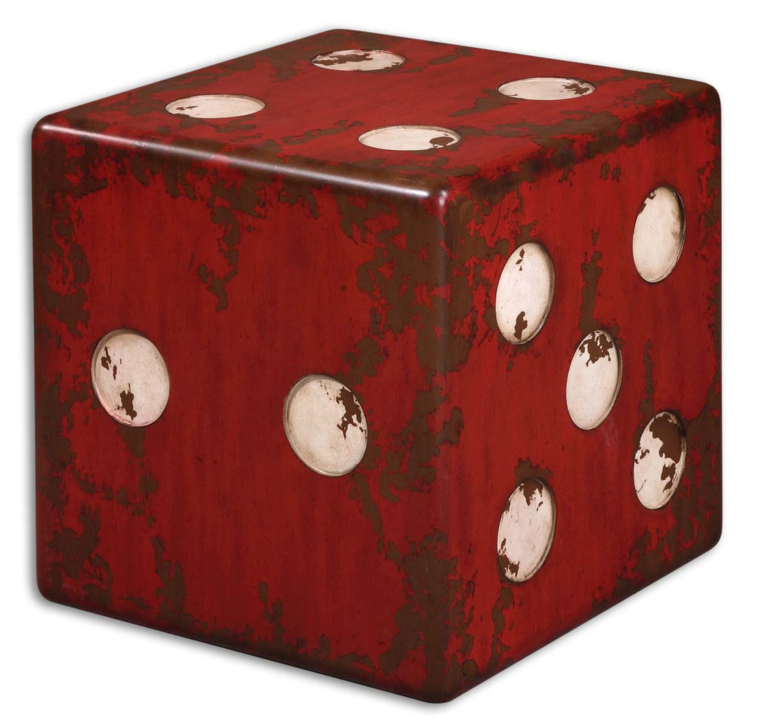 Dice Accent Table in Burnt Red - available from The Lighting Shoppe, trusted by Canadian homeowners