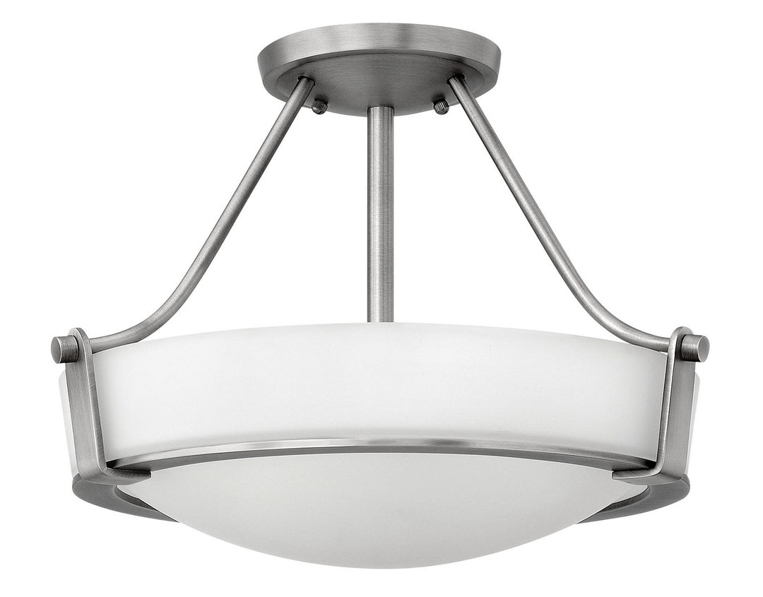 Hathaway LED Semi-Flush Mount in Antique Nickel - available from The Lighting Shoppe, trusted by Canadian homeowners