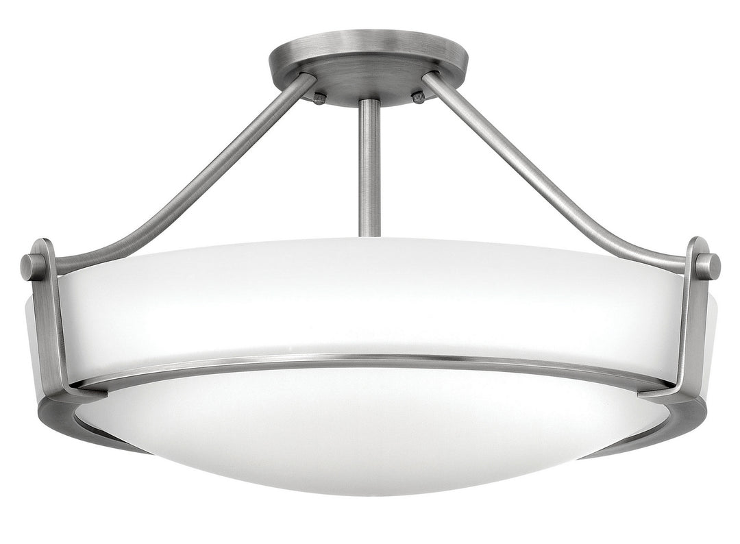 Hathaway LED Semi-Flush Mount in Antique Nickel - available from The Lighting Shoppe, trusted by Canadian homeowners