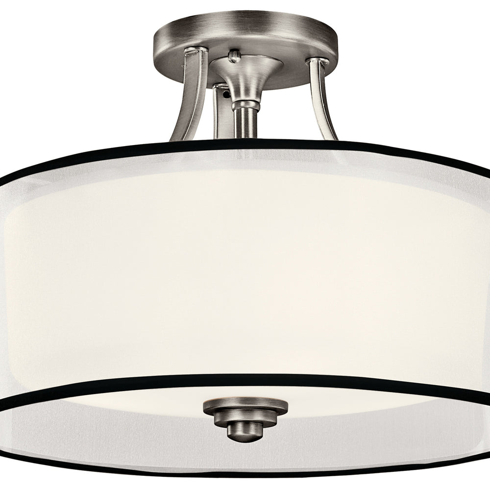 Kichler Canada - 42386AP - Three Light Semi Flush Mount - Lacey - Antique Pewter