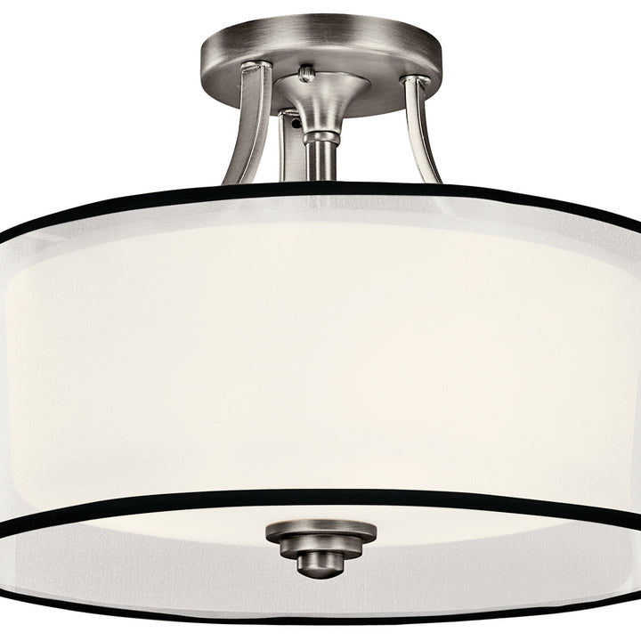 Kichler Canada - 42386AP - Three Light Semi Flush Mount - Lacey - Antique Pewter