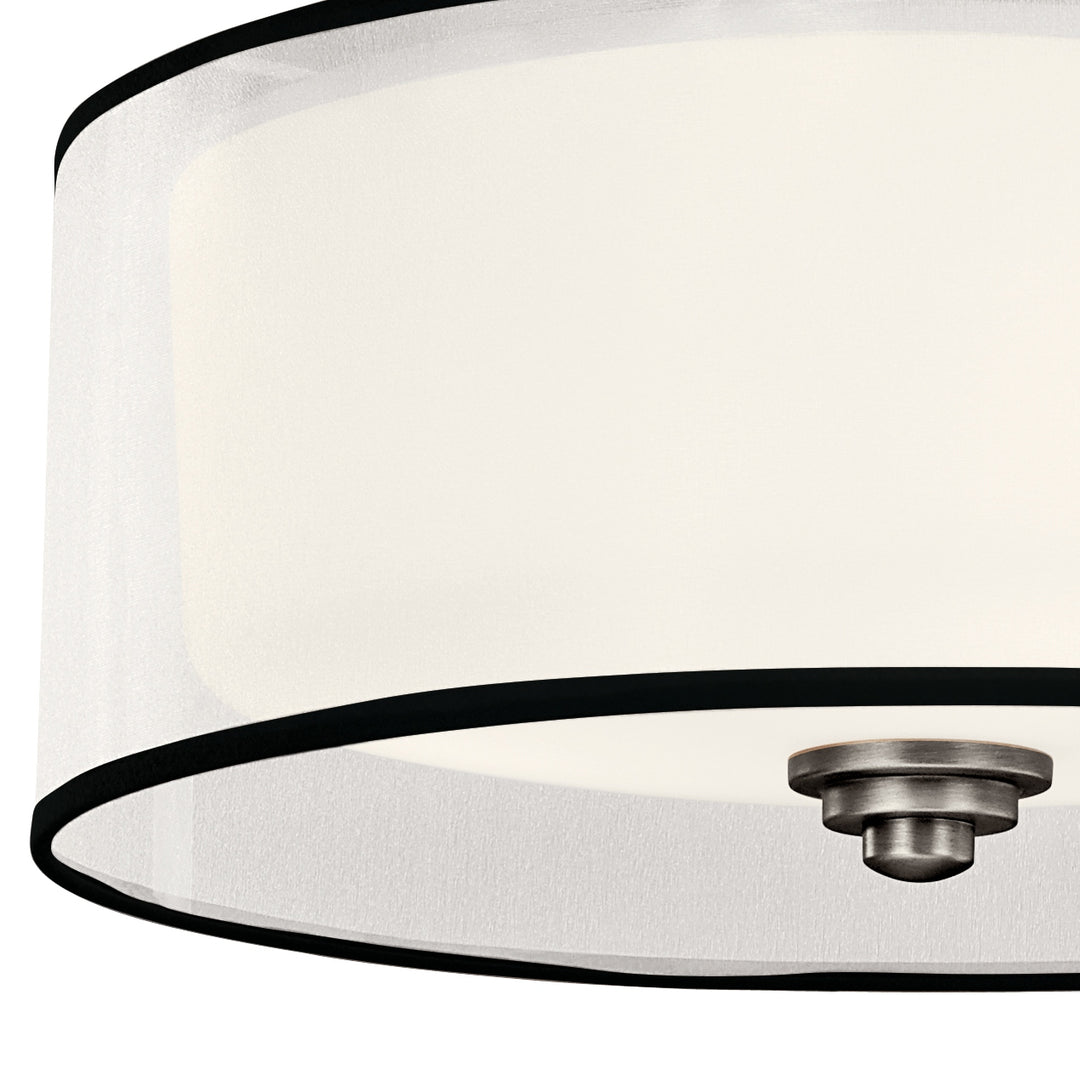 Kichler Canada - 42386AP - Three Light Semi Flush Mount - Lacey - Antique Pewter
