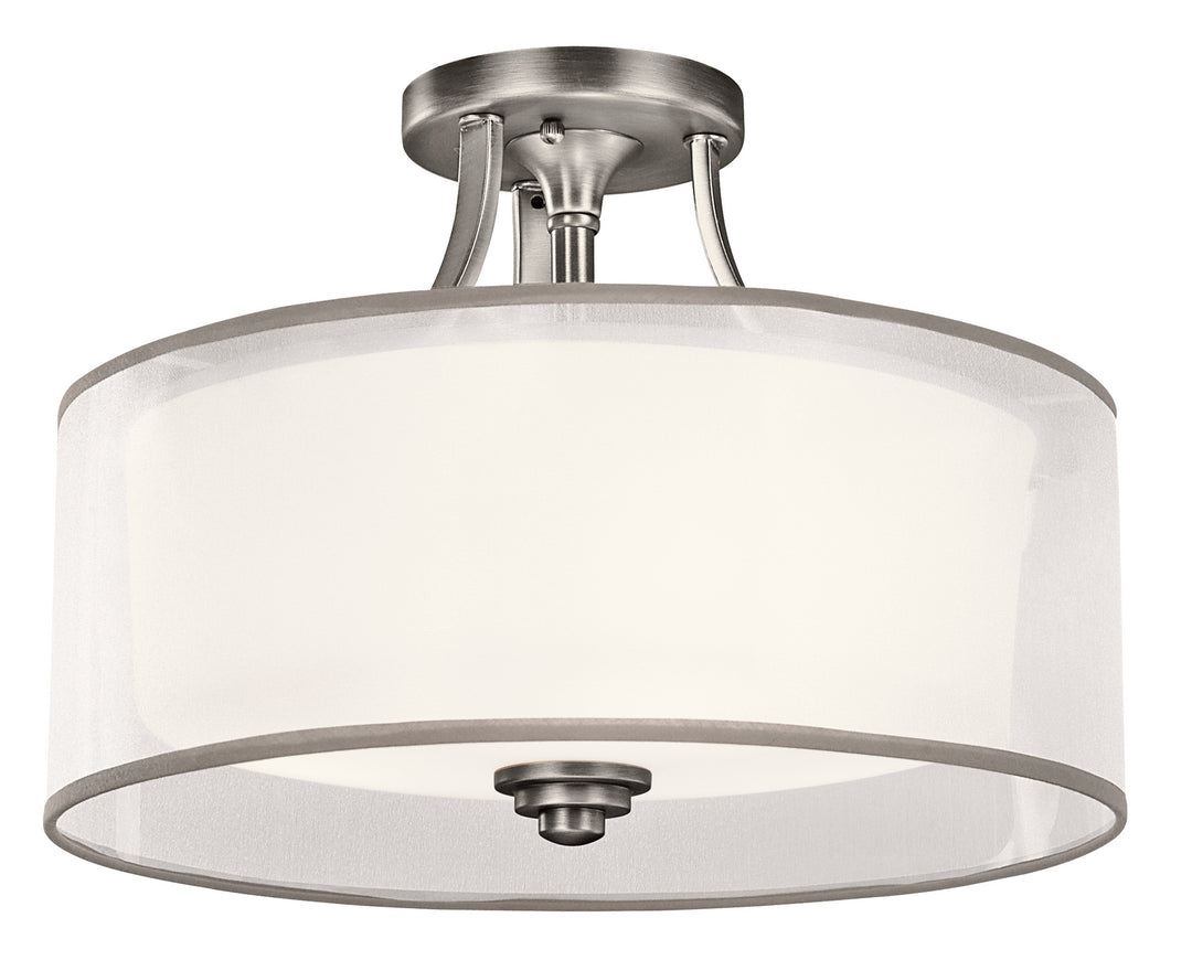 Kichler Canada - 42386AP - Three Light Semi Flush Mount - Lacey - Antique Pewter