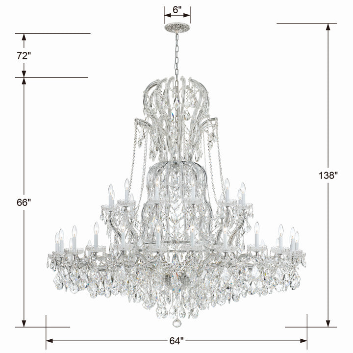 Crystorama - 4460-CH-CL-SAQ - 37 Light Chandelier - Maria Theresa - Polished Chrome