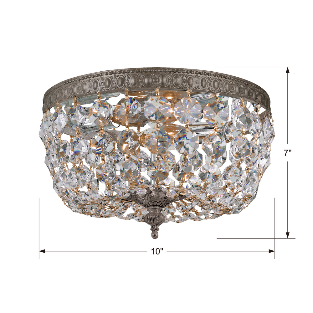 Crystorama - 710-EB-CL-SAQ - Two Light Flush Mount - Waltham - English Bronze