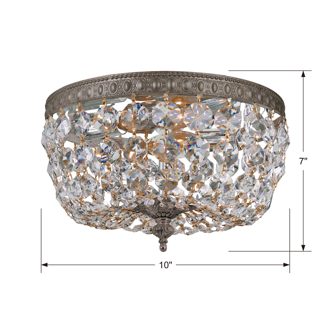 Crystorama - 710-EB-CL-SAQ - Two Light Flush Mount - Waltham - English Bronze