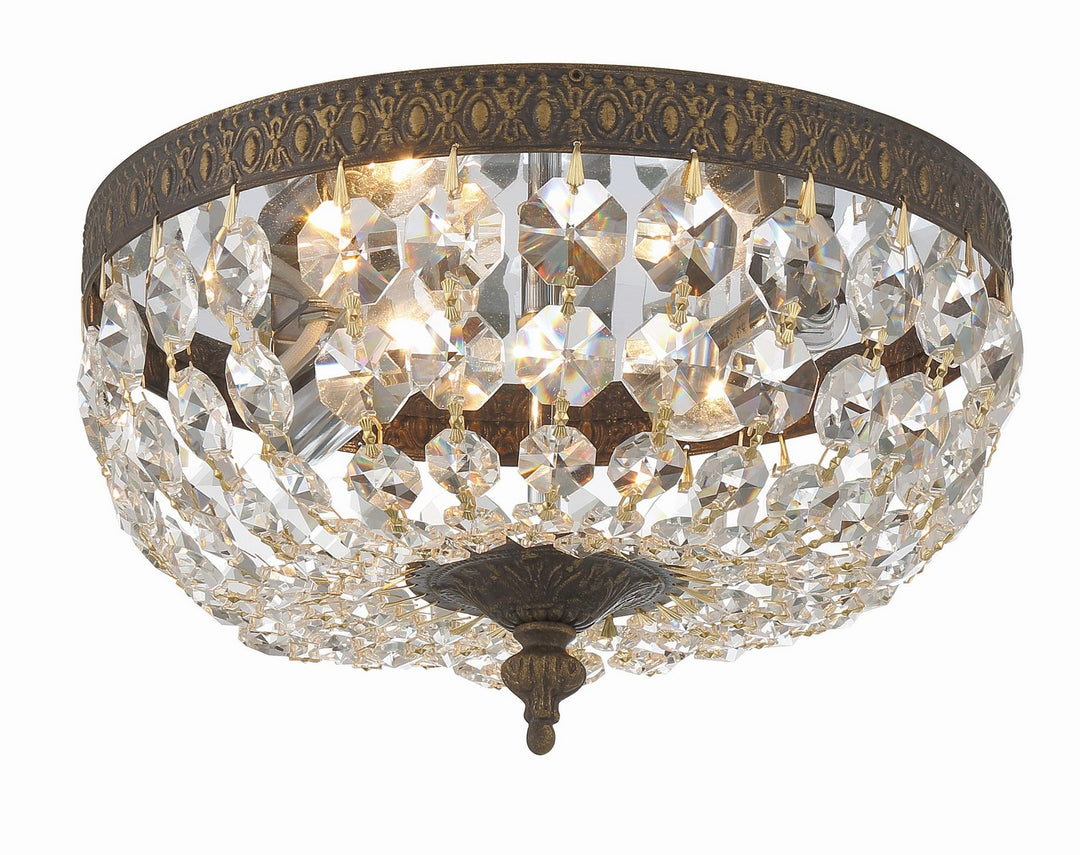 Crystorama - 710-EB-CL-SAQ - Two Light Flush Mount - Waltham - English Bronze