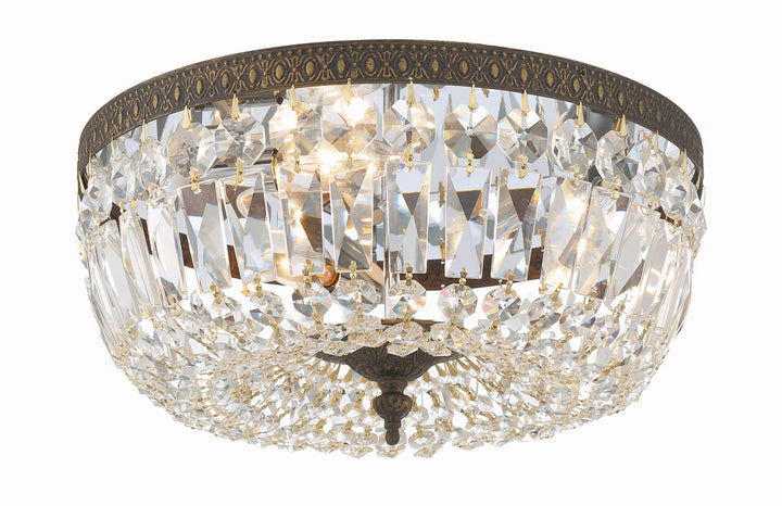 Crystorama - 714-EB-CL-SAQ - Three Light Flush Mount - Waltham - English Bronze