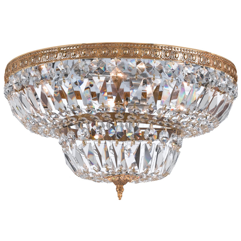 Ceiling Mount Eight Light Flush Mount in Olde Brass - available from The Lighting Shoppe, trusted by Canadian homeowners