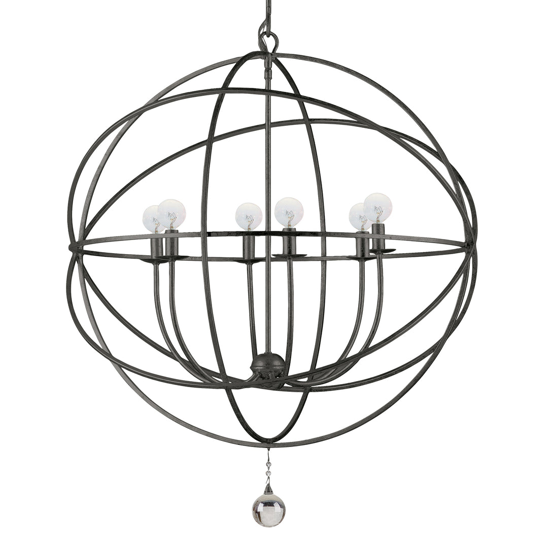 Crystorama - 9226-EB - Six Light Chandelier - Solaris - English Bronze