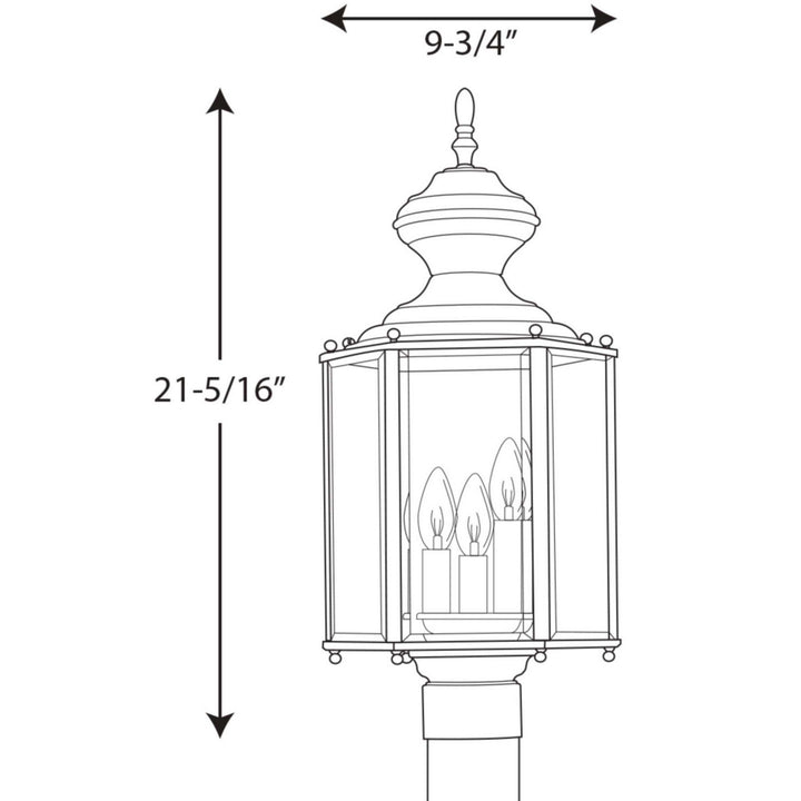 Progress Canada - P5432-31 - Three Light Post Lantern - Carriage Classics - Black