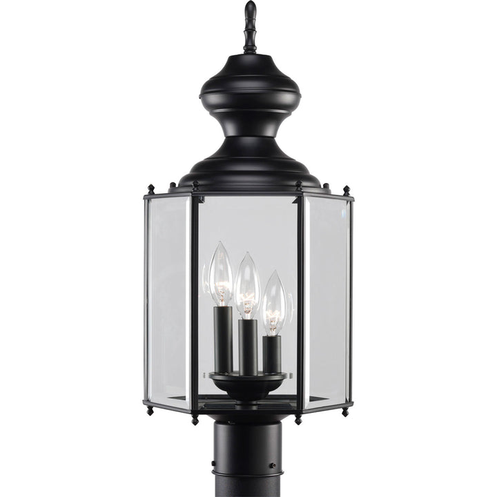 Carriage Classics Three Light Post Lantern in Black - available from The Lighting Shoppe, trusted by Canadian homeowners