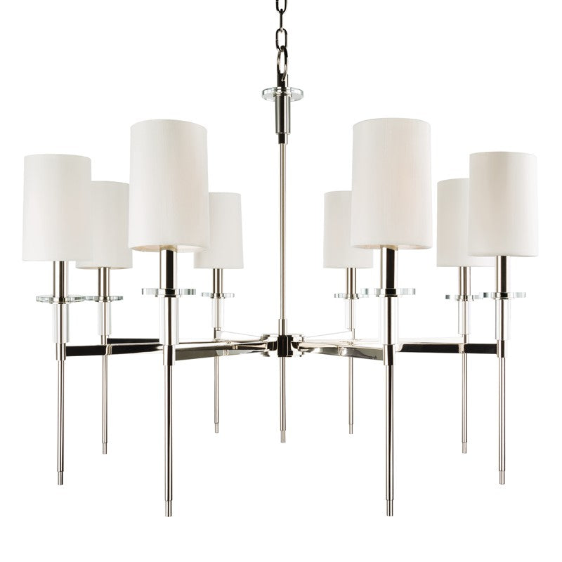 Amherst Eight Light Chandelier in Polished Nickel - available from The Lighting Shoppe, trusted by Canadian homeowners